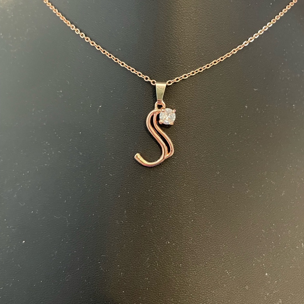 Elegant Rose Gold 'S' Pendant Necklace